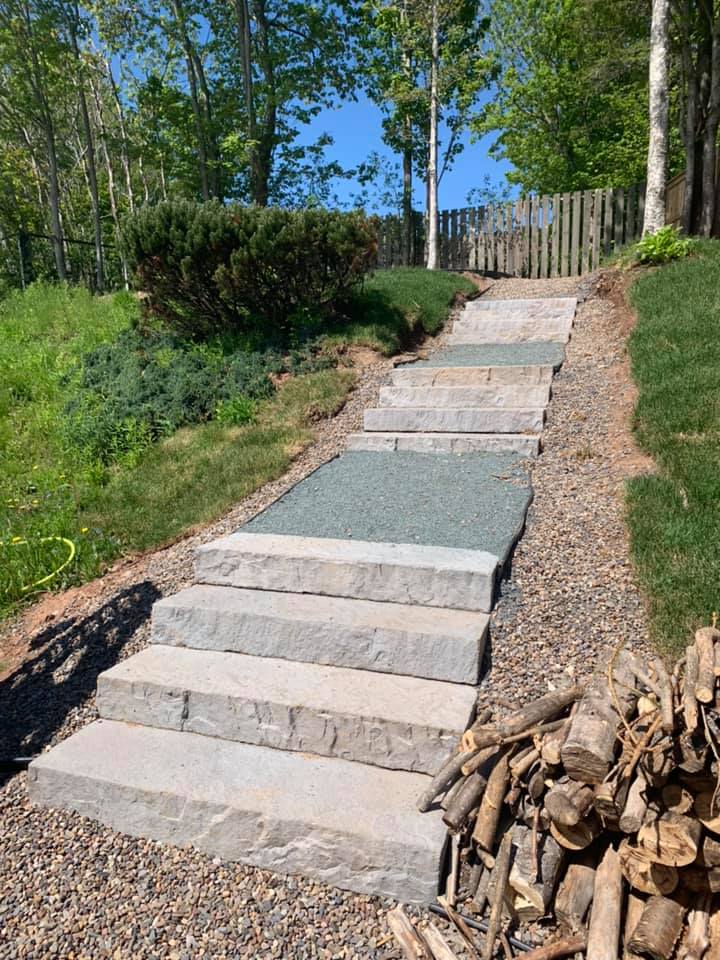 Concrete Stairs And New Pressure Treated Privacy Fence 